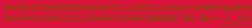 Dt 104 In Outbreak Font – Brown Fonts on Red Background