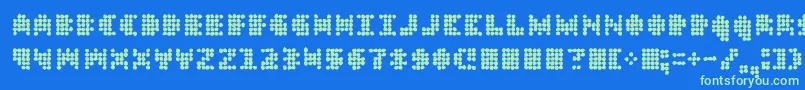 Dt 104 In Outbreak Font – Green Fonts on Blue Background