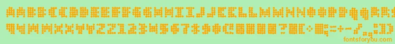Dt 104 In Outbreak Font – Orange Fonts on Green Background