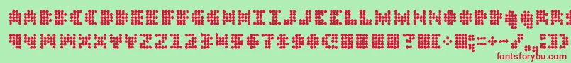 Dt 104 In Outbreak Font – Red Fonts on Green Background