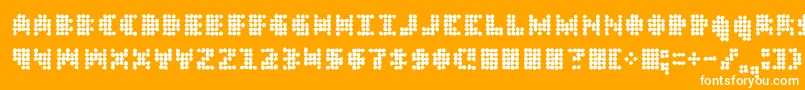 フォントDt 104 In Outbreak – オレンジの背景に白い文字