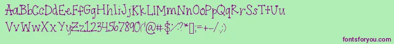 Endpoints Font – Purple Fonts on Green Background
