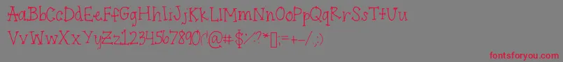 Endpoints Font – Red Fonts on Gray Background