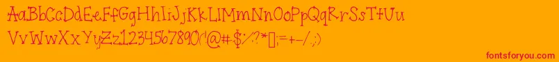 Endpoints Font – Red Fonts on Orange Background
