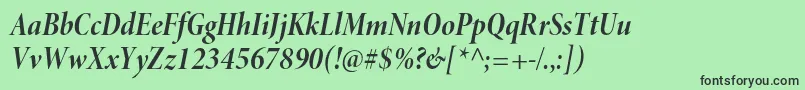 MinionproBoldcnitdisp Font – Black Fonts on Green Background