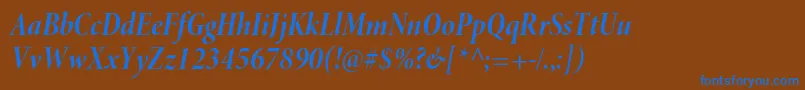 MinionproBoldcnitdisp Font – Blue Fonts on Brown Background