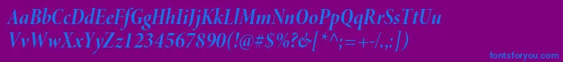 MinionproBoldcnitdisp Font – Blue Fonts on Purple Background