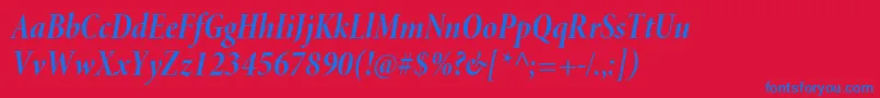 MinionproBoldcnitdisp Font – Blue Fonts on Red Background