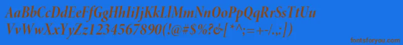MinionproBoldcnitdisp Font – Brown Fonts on Blue Background