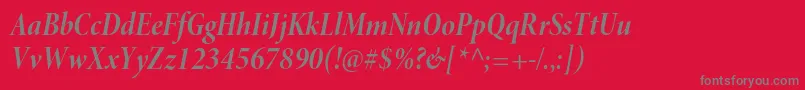フォントMinionproBoldcnitdisp – 赤い背景に灰色の文字