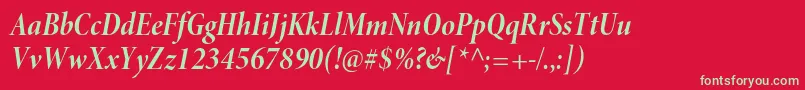 MinionproBoldcnitdisp Font – Green Fonts on Red Background