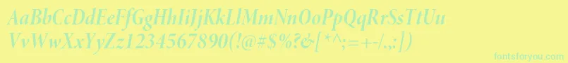 MinionproBoldcnitdisp Font – Green Fonts on Yellow Background