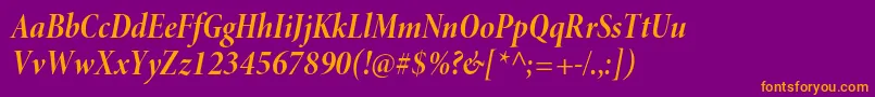 MinionproBoldcnitdisp Font – Orange Fonts on Purple Background