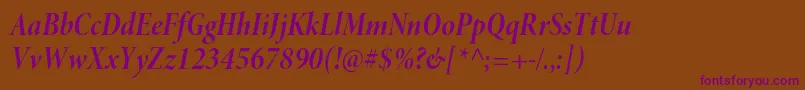 MinionproBoldcnitdisp Font – Purple Fonts on Brown Background