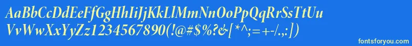 MinionproBoldcnitdisp Font – Yellow Fonts on Blue Background