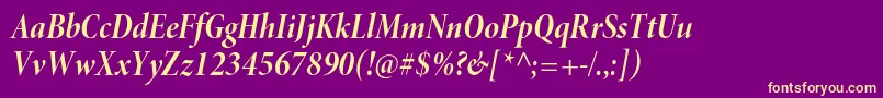 MinionproBoldcnitdisp Font – Yellow Fonts on Purple Background