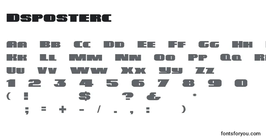 Schriftart Dsposterc – Alphabet, Zahlen, spezielle Symbole