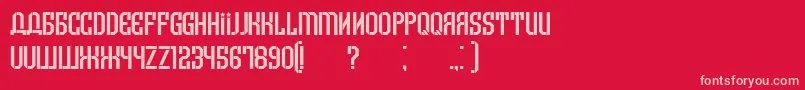 フォントArmenia – 赤い背景にピンクのフォント