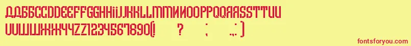 Czcionka Armenia – czerwone czcionki na żółtym tle