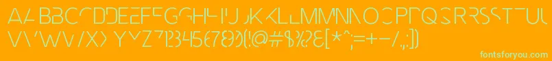 MnmlFnt Font – Green Fonts on Orange Background