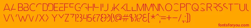 フォントMnmlFnt – オレンジの背景に赤い文字