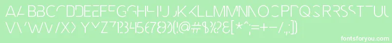 フォントMnmlFnt – 緑の背景に白い文字