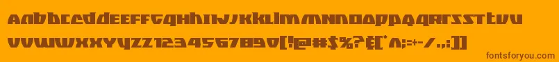 Blackbishopcond-Schriftart – Braune Schriften auf orangefarbenem Hintergrund