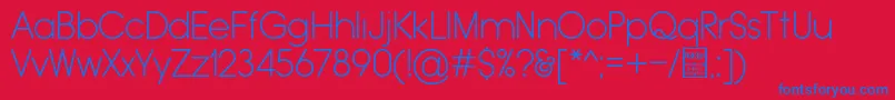 Police TypoGroteskRoundedLightDemo – polices bleues sur fond rouge