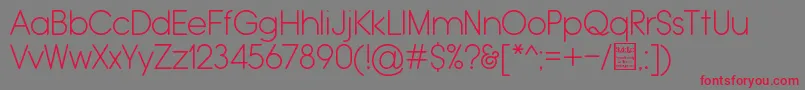 TypoGroteskRoundedLightDemo-Schriftart – Rote Schriften auf grauem Hintergrund