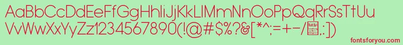 TypoGroteskRoundedLightDemo Font – Red Fonts on Green Background