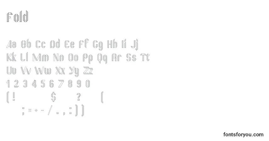 Schriftart Fold – Alphabet, Zahlen, spezielle Symbole