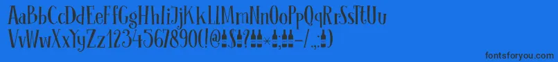 フォントDkClochard – 黒い文字の青い背景