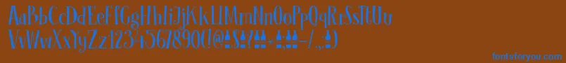 フォントDkClochard – 茶色の背景に青い文字