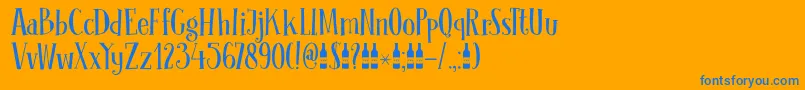 DkClochard Font – Blue Fonts on Orange Background