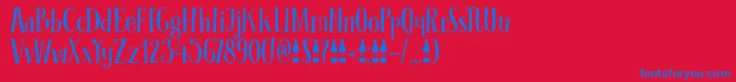 DkClochard Font – Blue Fonts on Red Background