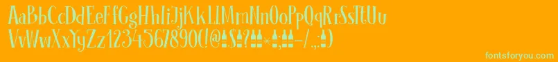 DkClochard Font – Green Fonts on Orange Background