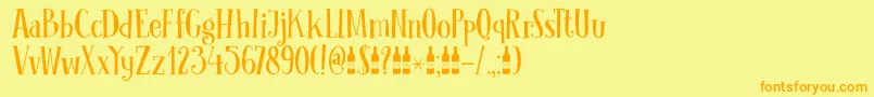 DkClochard Font – Orange Fonts on Yellow Background