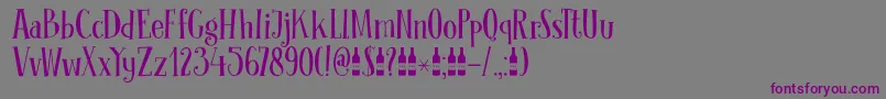 フォントDkClochard – 紫色のフォント、灰色の背景