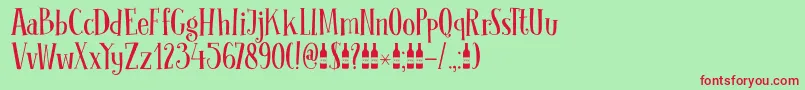 DkClochard Font – Red Fonts on Green Background