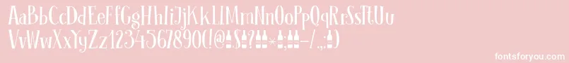 DkClochard-fontti – valkoiset fontit vaaleanpunaisella taustalla