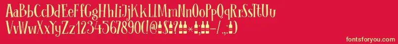 DkClochard Font – Yellow Fonts on Red Background