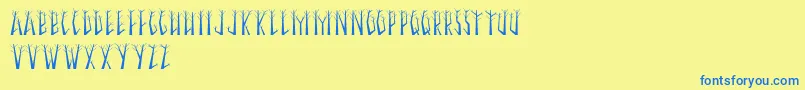 SeasonalTrees Font – Blue Fonts on Yellow Background