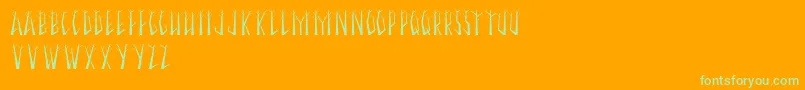 SeasonalTrees Font – Green Fonts on Orange Background