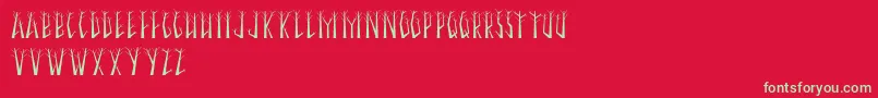 SeasonalTrees Font – Green Fonts on Red Background