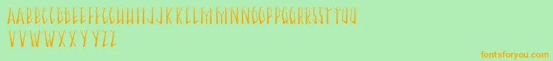 SeasonalTrees Font – Orange Fonts on Green Background