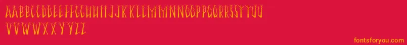 SeasonalTrees Font – Orange Fonts on Red Background