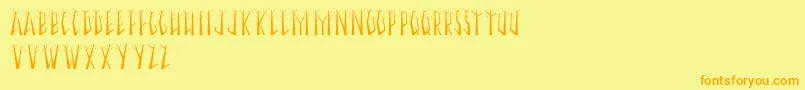 SeasonalTrees Font – Orange Fonts on Yellow Background
