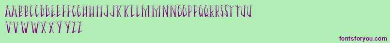 SeasonalTrees Font – Purple Fonts on Green Background