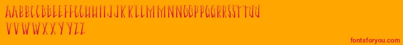 SeasonalTrees Font – Red Fonts on Orange Background