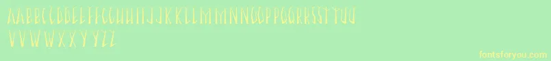SeasonalTrees Font – Yellow Fonts on Green Background